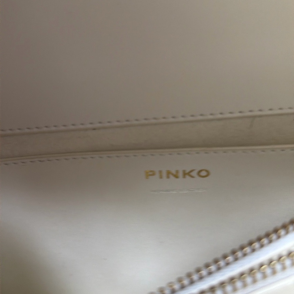 Pinko white leather crossbody shoulder bag purse - Picture 11 of 15
